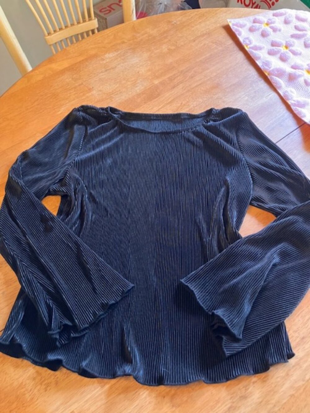 NEW silky black shirt with nice sleeves